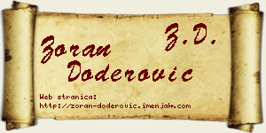 Zoran Doderović vizit kartica